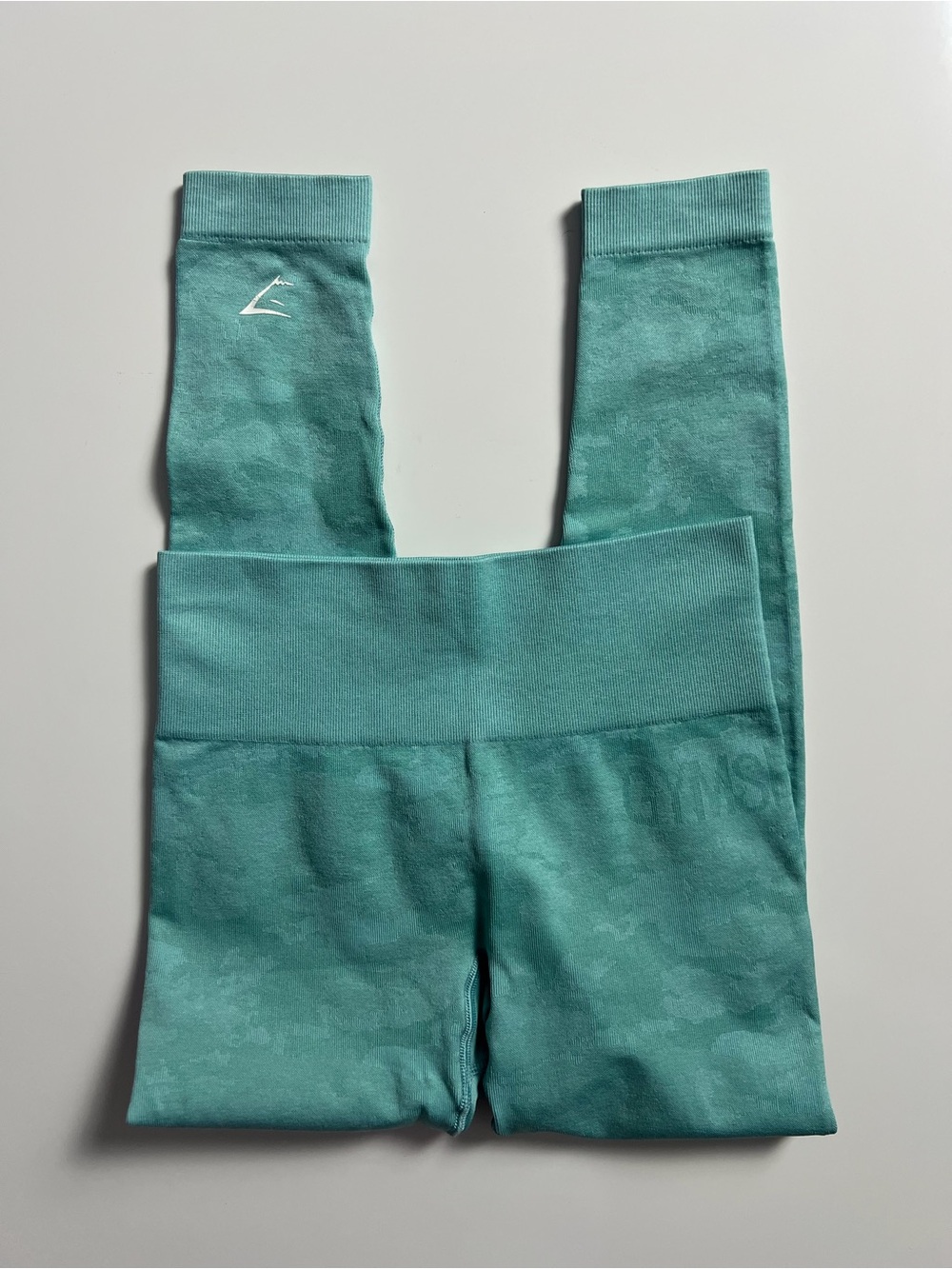 Gymshark Adapt Camo Seamless Leggings, Blue/Green, Fits Size S